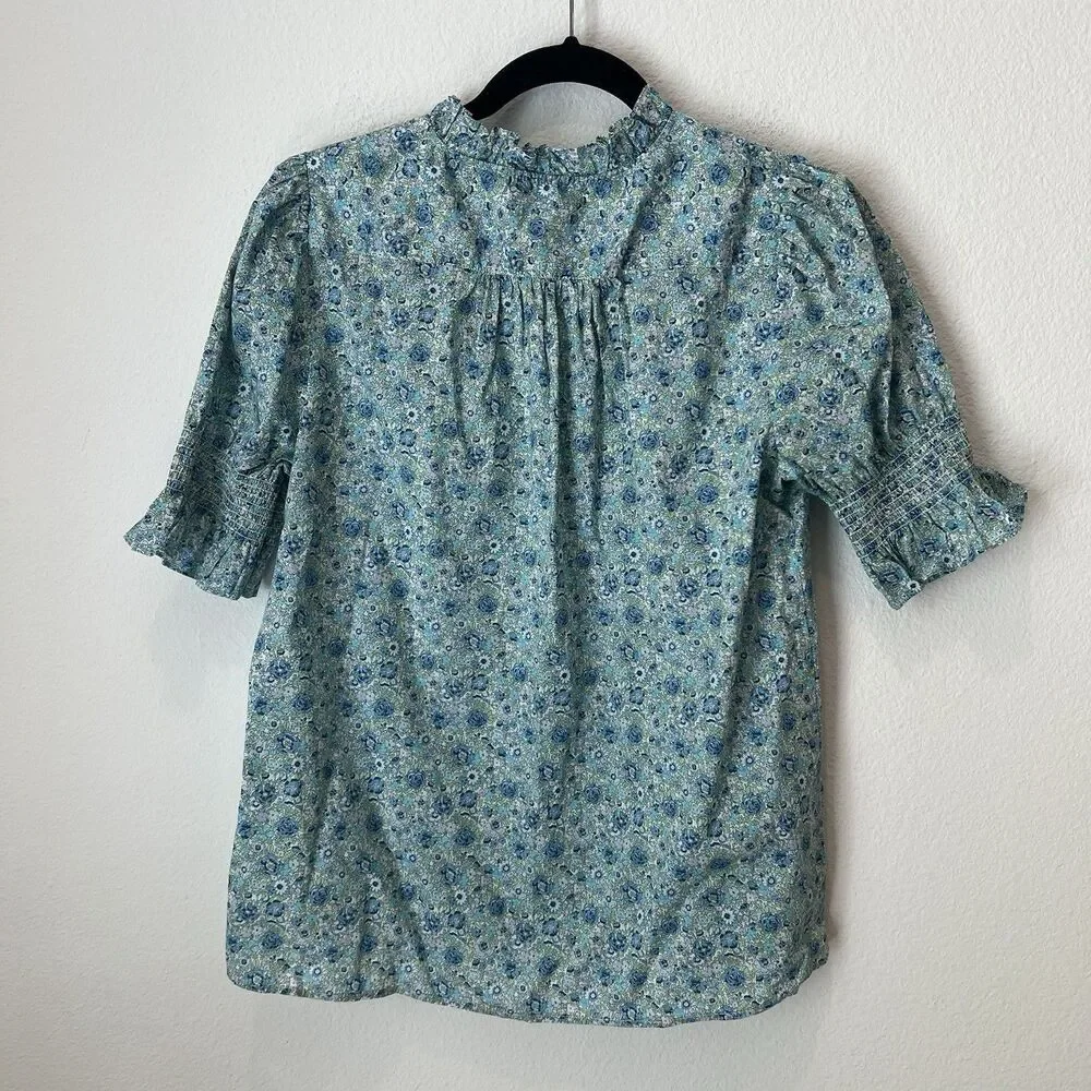 J Crew Liberty Fabric Amelie Floral Puff-sleeve Top S Cottagecore Prairie